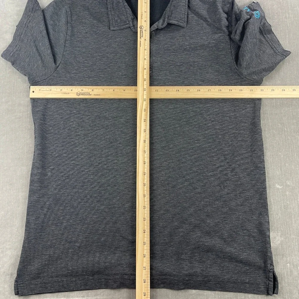 TravisMathew Mens XL Charcoal Gray Polo Shirt Heathered Short Sleeve Logo